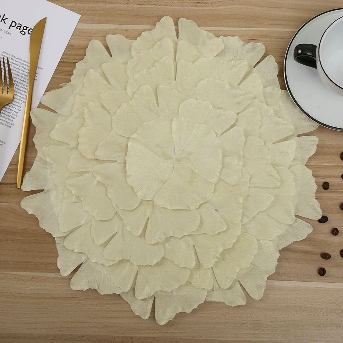 Ginkgo Leaf Placemat Multipurpose Durable Wear Resistance Exquisite Innovative Table Decorations