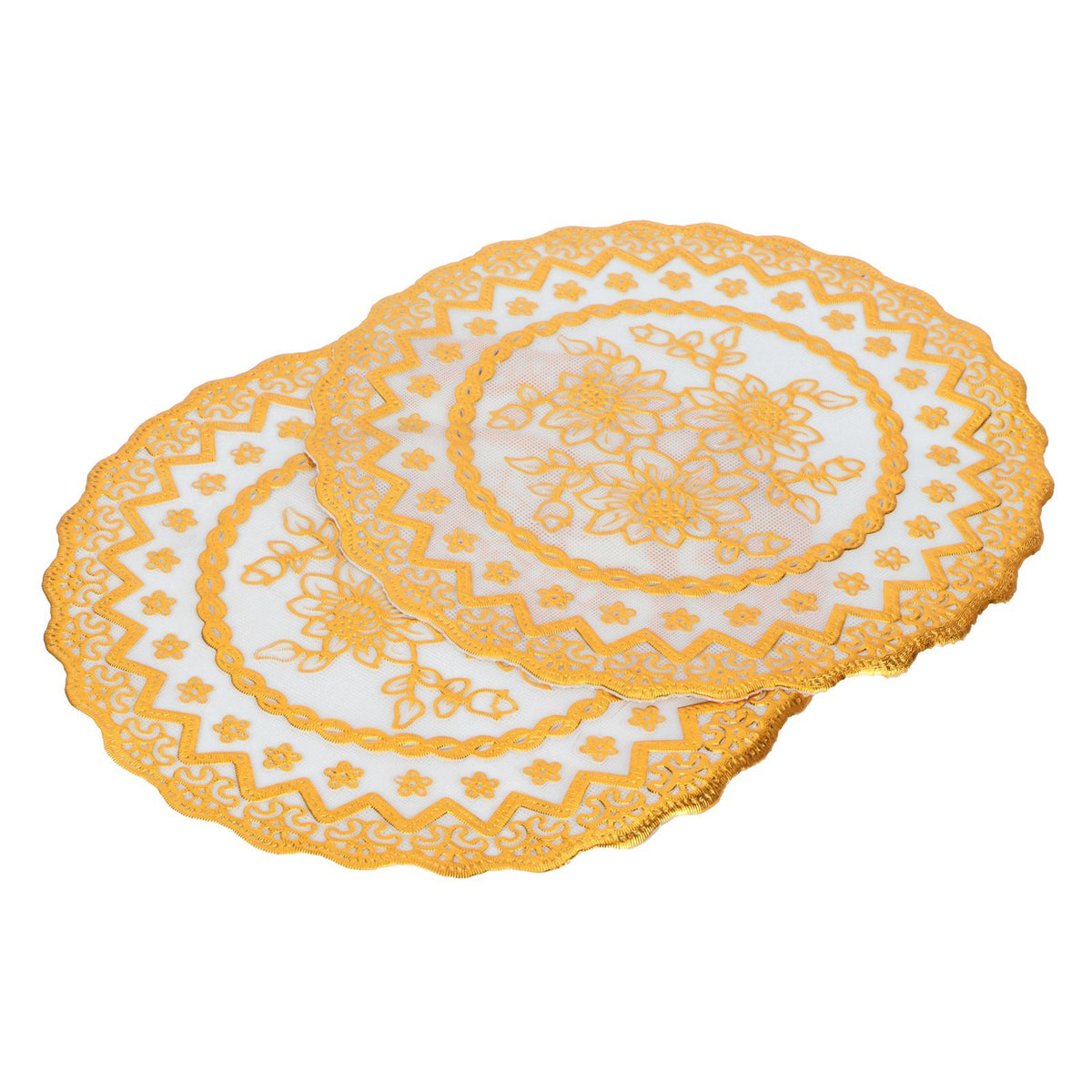 2PCS 20x20cm Table Mats Gold Placemats Coffee Cup Mat Coaster for Wedding Party SuppliesType 02