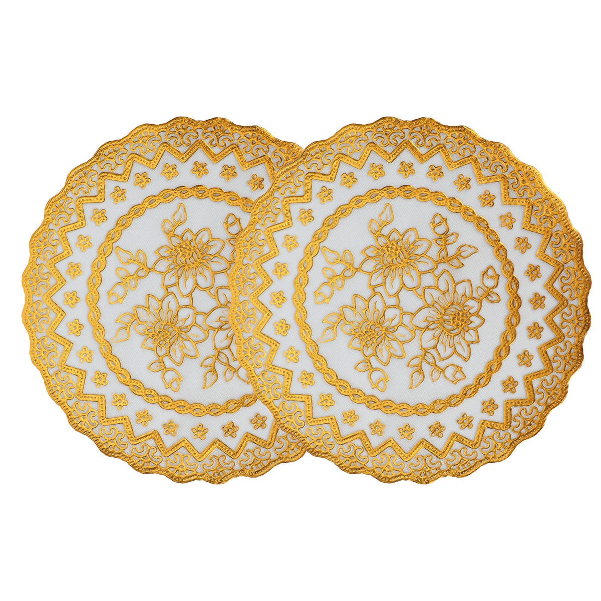 2PCS 20x20cm Table Mats Gold Placemats Coffee Cup Mat Coaster for Wedding Party SuppliesType 02