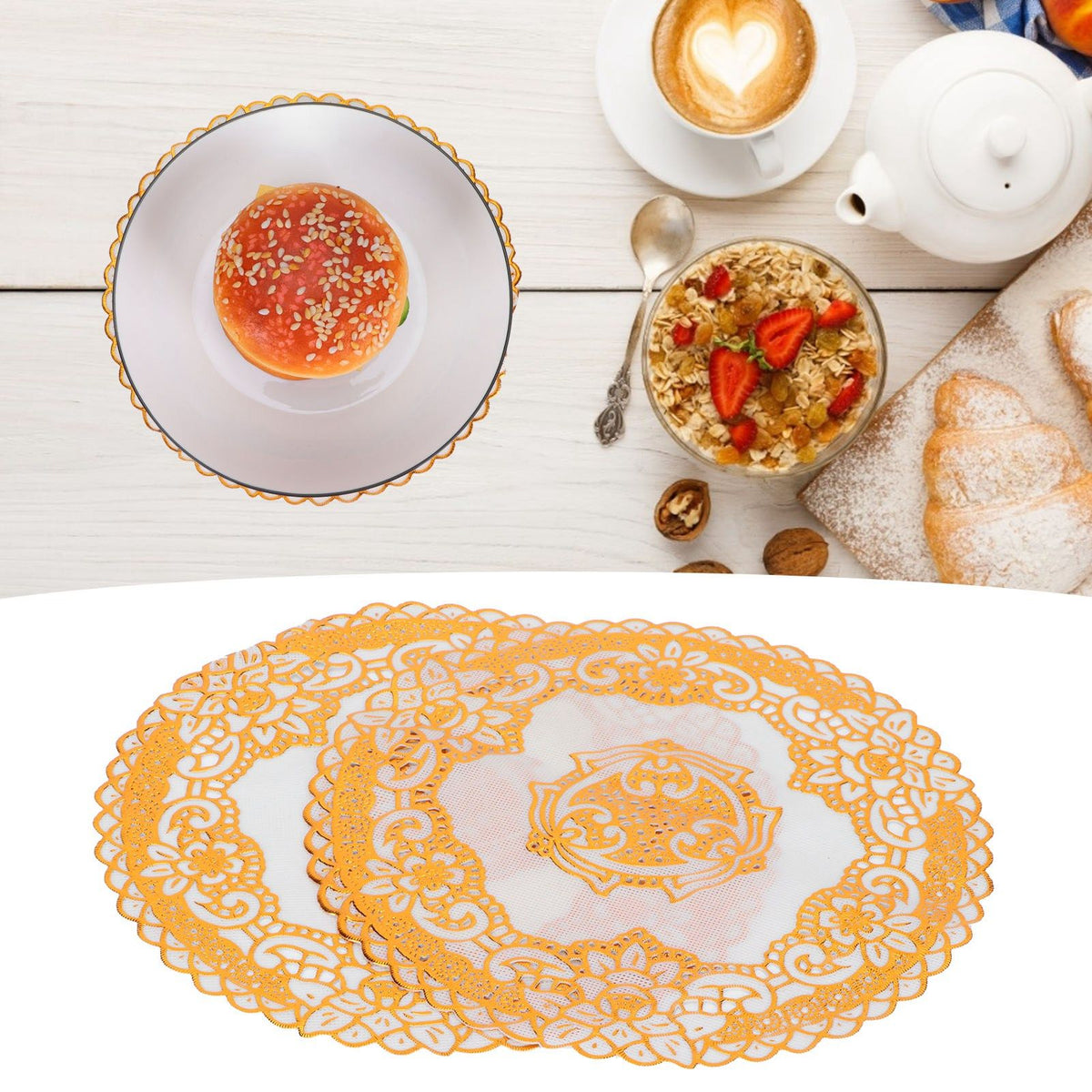 2PCS 20x20cm Table Mats Gold Placemats Coffee Cup Mat Coaster for Wedding Party SuppliesType 04