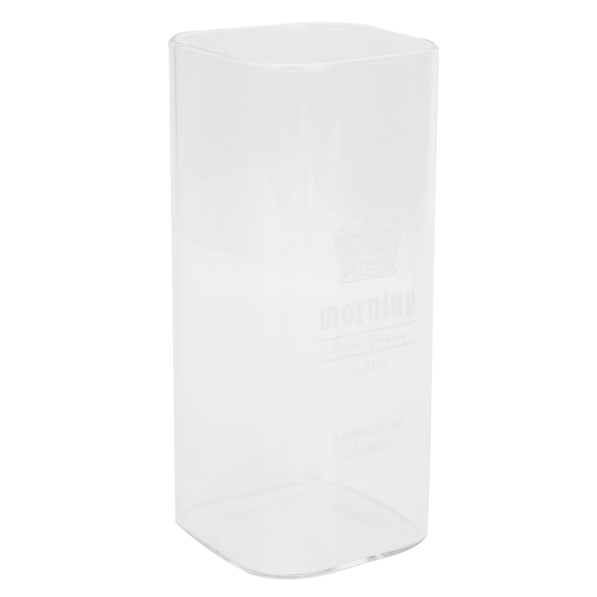 400ml Water Cup Square Heat-Resistant Glass Mug Beverage Milk Breakfast Cup DrinkwareCrown Pattern