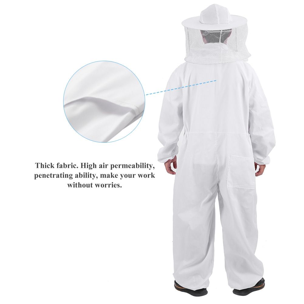 Professional Beekeeping Protective Equipment Bee Keeping Full Body Beekeeper Suit Hat XXL