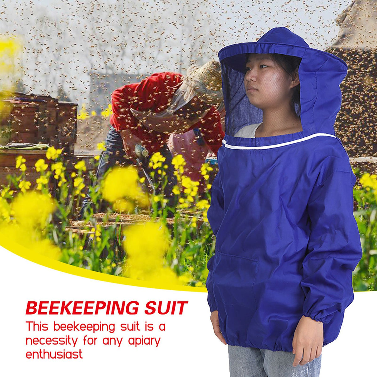 Professional Beekeeping Protective Jacket Suit Bee Keeping Beekeeper Equipment Blue