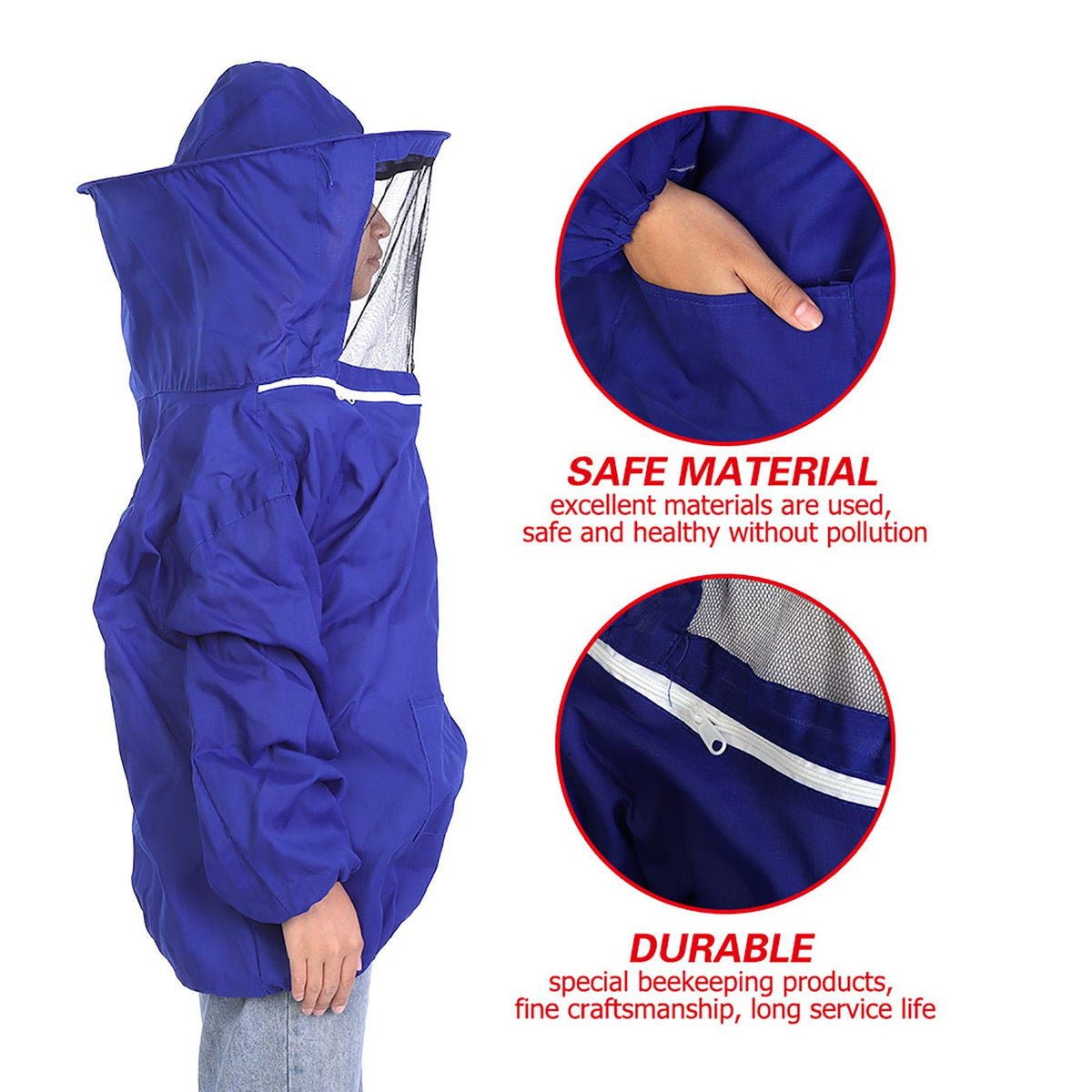 Professional Beekeeping Protective Jacket Suit Bee Keeping Beekeeper Equipment Blue