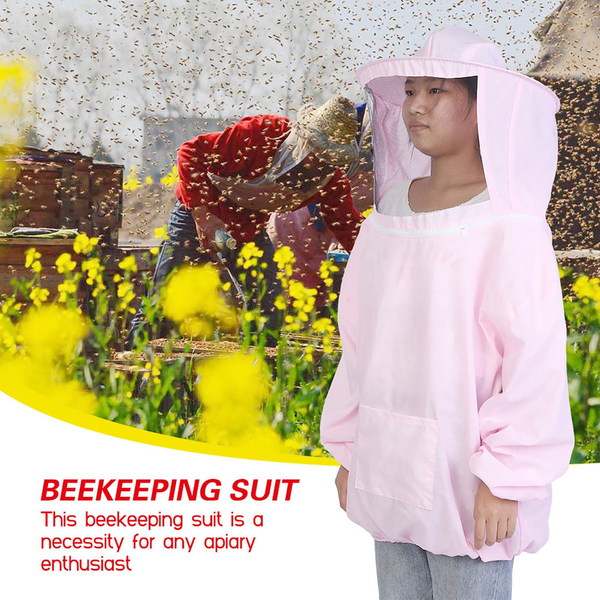 Professional Beekeeping Protective Jacket Suit Bee Keeping Beekeeper Equipment Pink