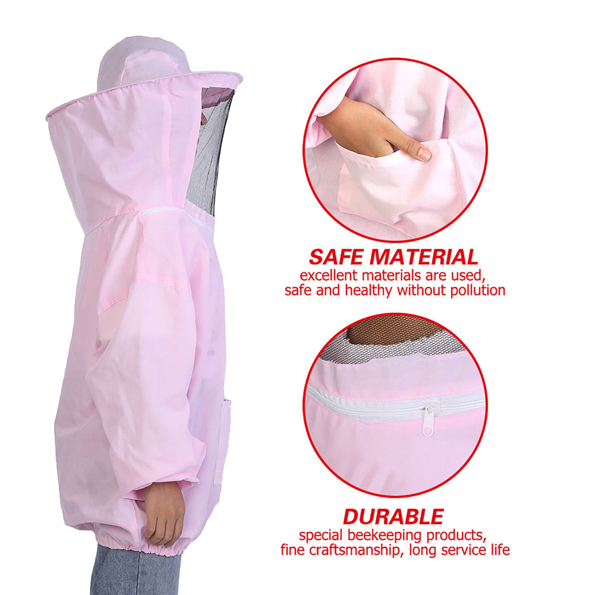 Professional Beekeeping Protective Jacket Suit Bee Keeping Beekeeper Equipment Pink