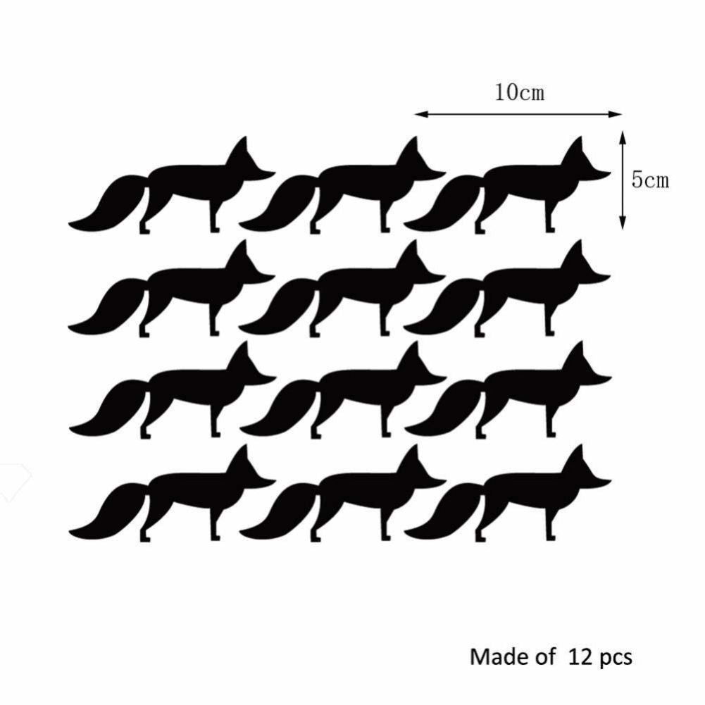Vinyl Wall Sticker Fox Shaped Decal for Nursery Dormitory Bedroom Home Decoration(Pink)