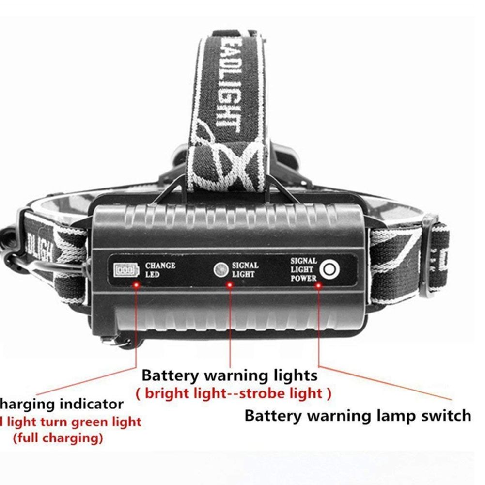 5 LED XM-L T6 XPE Headlight 15000 lumens LED USB Headlamp Camp Hike Emergency Light Fishing Out