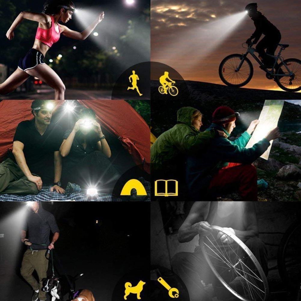 5 LED XM-L T6 XPE Headlight 15000 lumens LED USB Headlamp Camp Hike Emergency Light Fishing Out