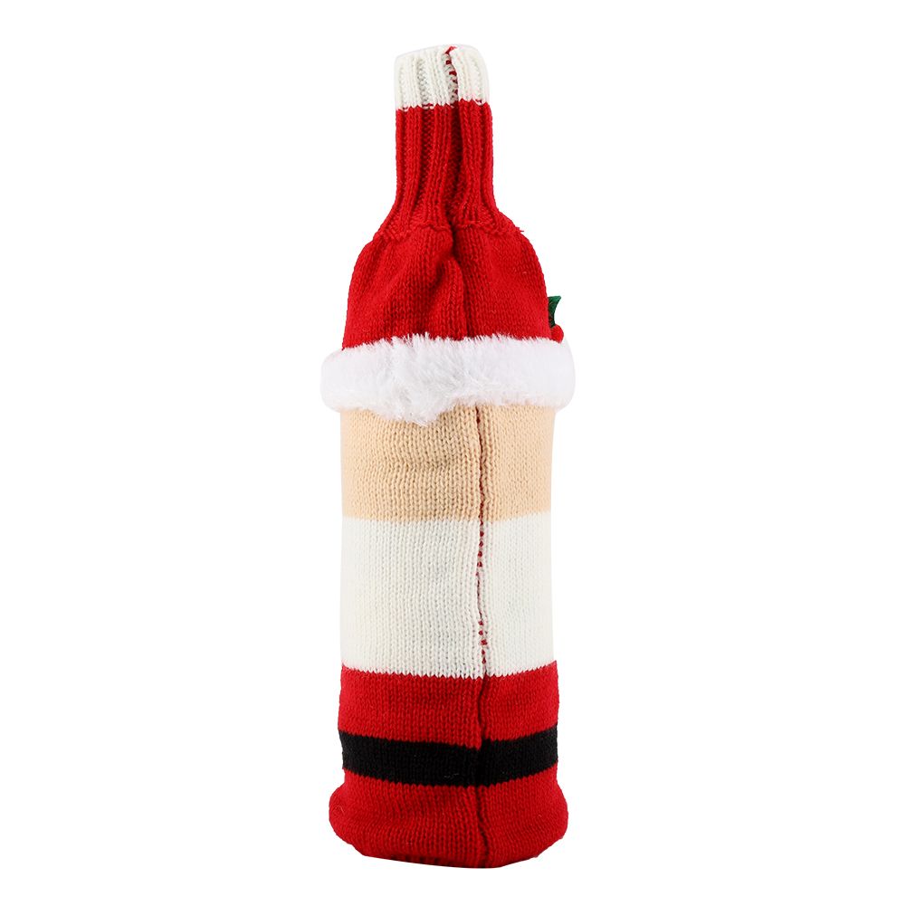 Knitted Wine Bottle Cover Bag Protector Christmas Table Party Decoration Ornament (Santa Claus)
