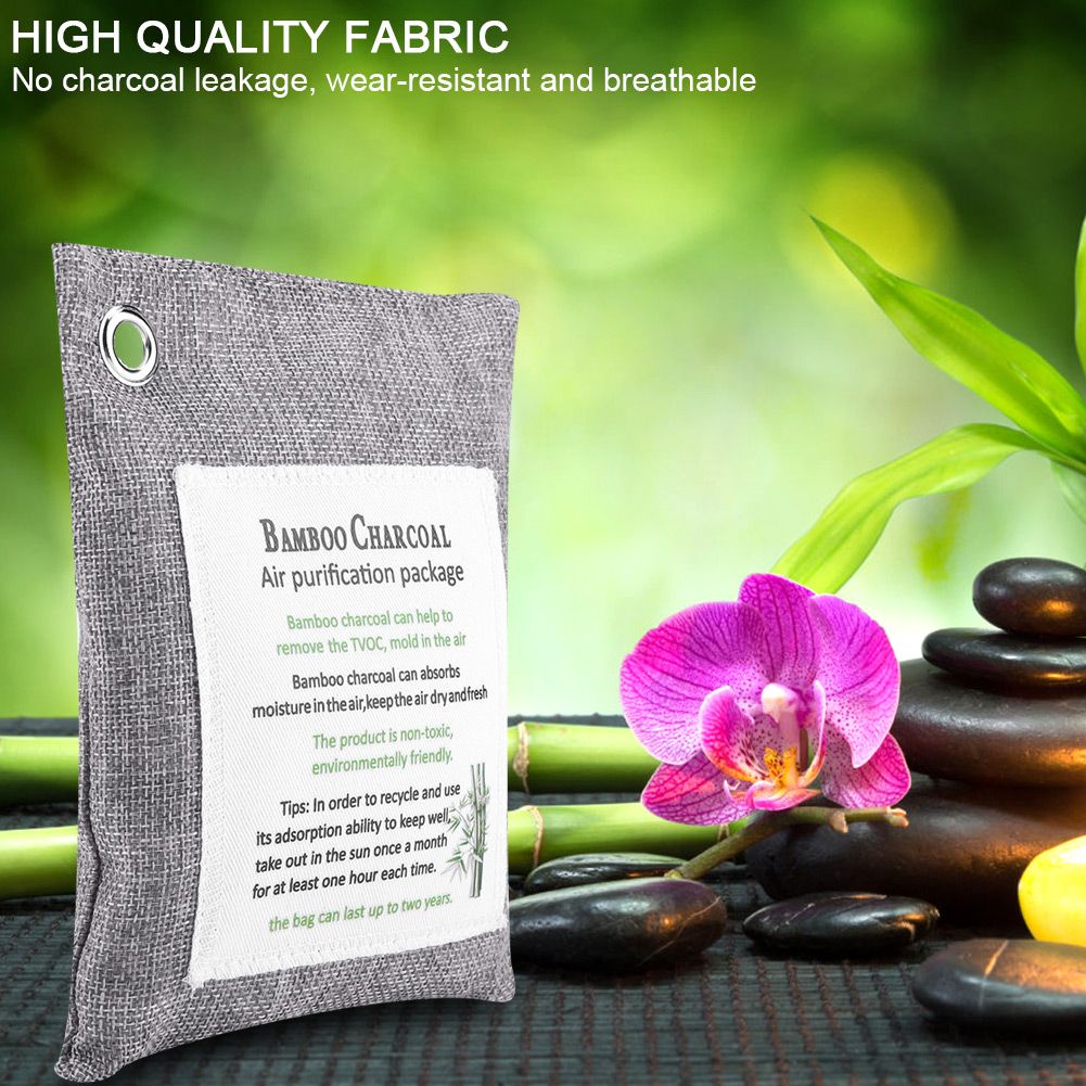 8 Colors Air Purifying Bag Activated Charcoal Bamboo Odor Purifyer Car Deodorizer Grey
