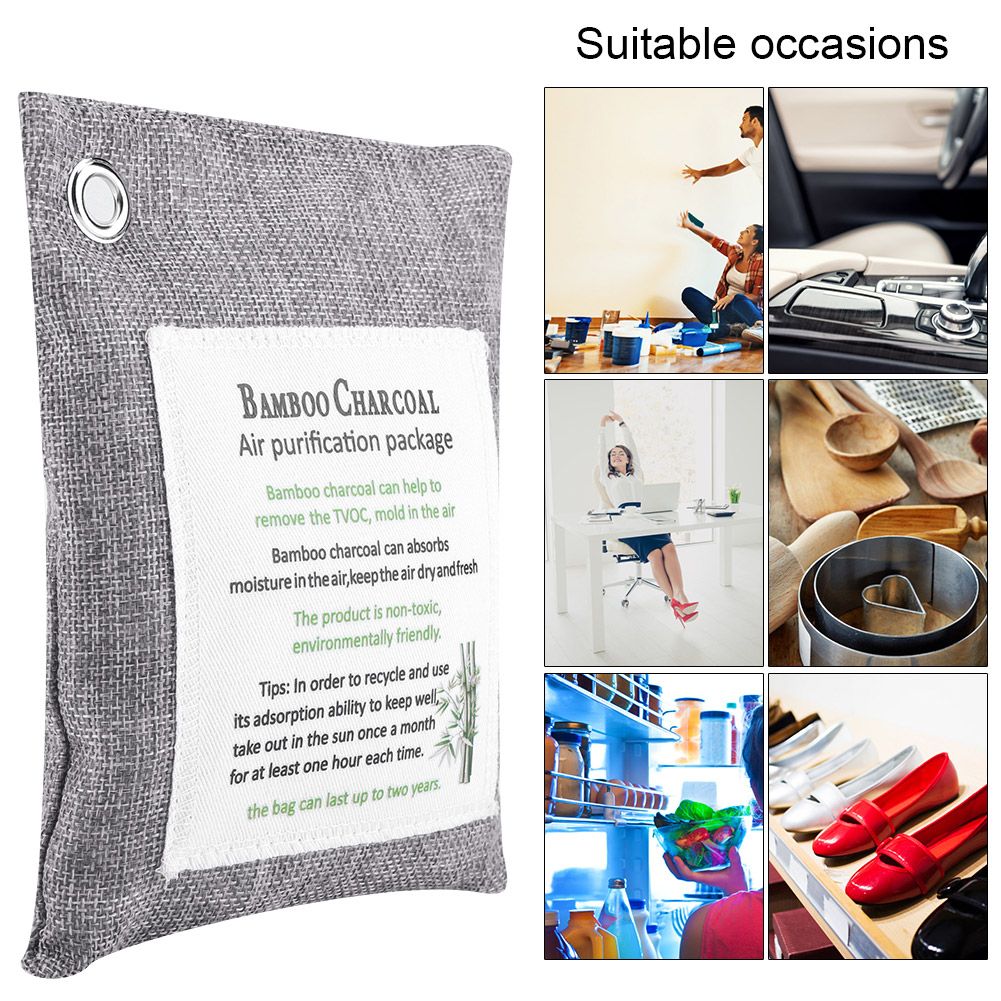 8 Colors Air Purifying Bag Activated Charcoal Bamboo Odor Purifyer Car Deodorizer Grey