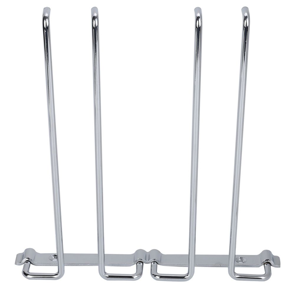 Double Row Iron Chrome Wine Glasses Holder Wall Mount Stemware Rack