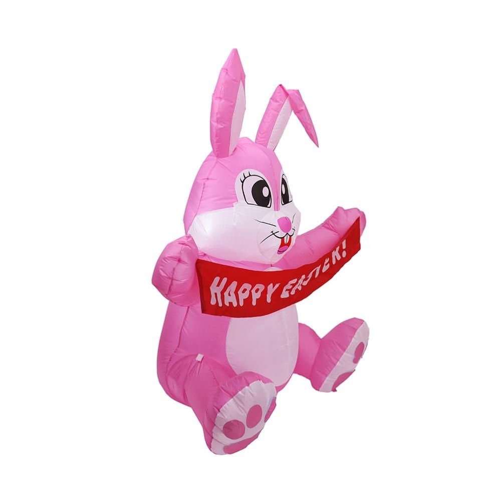 1.5M Inflatable Easter Bunny Doll Toy LED Night Light Figure Blow Up Yard Lawn Inflatables Outdoor Garden Party Ornament Decoration