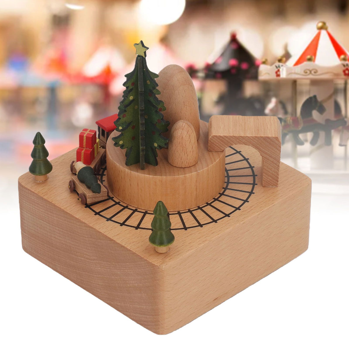 Wood Music Boxes Antique Engraved Wooden Musical Box Gifts for Birthday Christmas Valentine's Day