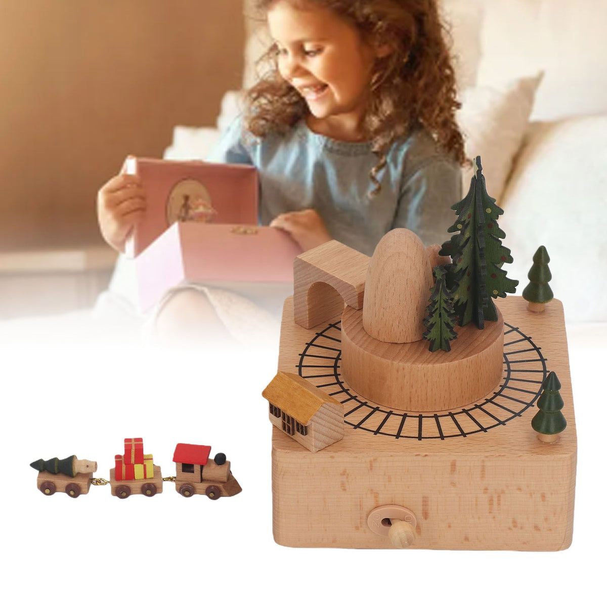 Wood Music Boxes Antique Engraved Wooden Musical Box Gifts for Birthday Christmas Valentine's Day