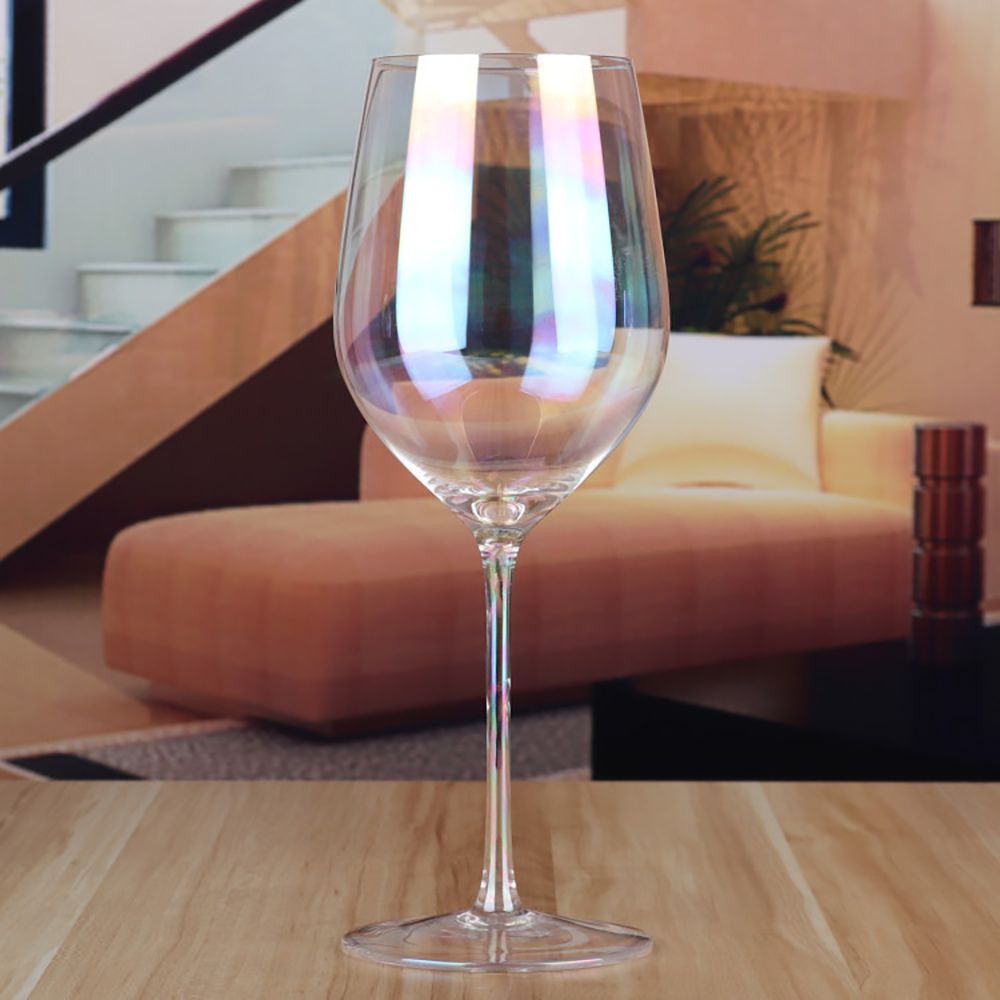 2PCS Goblet Colorful Translucent Ion Plating Elegant Toasting Flute Glass for Wedding Parties