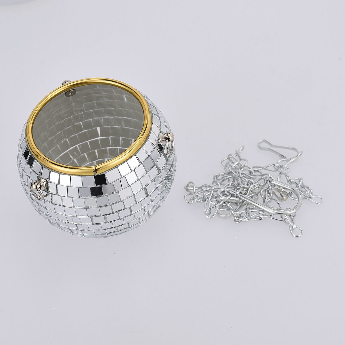2PCS Disco Ball Planter Large Capacity Multifunctional Hanging Disco Ball Flower Pot for Gardens Terraces