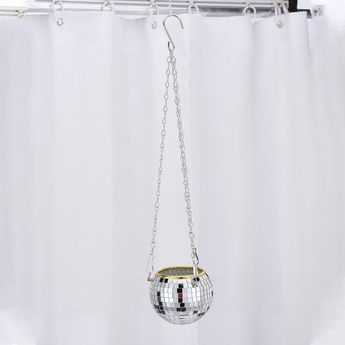 2PCS Disco Ball Planter Large Capacity Multifunctional Hanging Disco Ball Flower Pot for Gardens Terraces