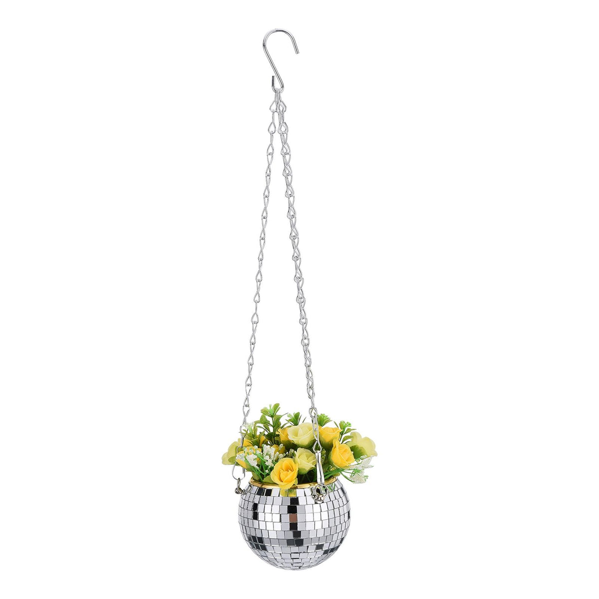 2PCS Disco Ball Planter Large Capacity Multifunctional Hanging Disco Ball Flower Pot for Gardens Terraces