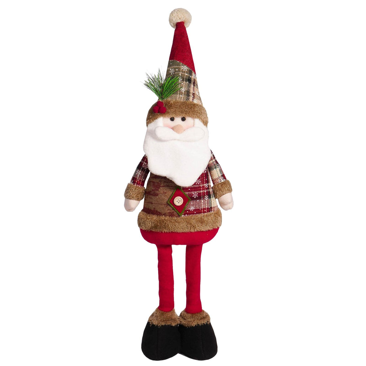 Telescopic Xmas Doll Ornament Xmas Decoration Doll Figurine for Table Fireplace Holiday Decor Santa