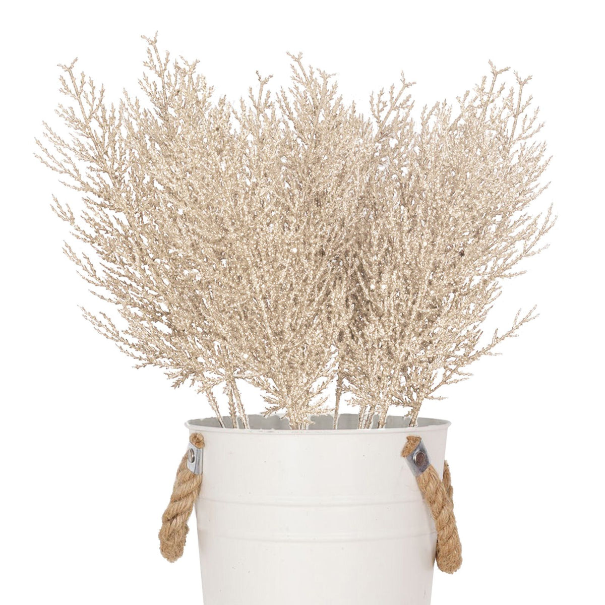 Champagne 24PCS Artificial Pine Branch Faux Cedar Branch for Wreath Craft DIY Home Kitchen Decorations
