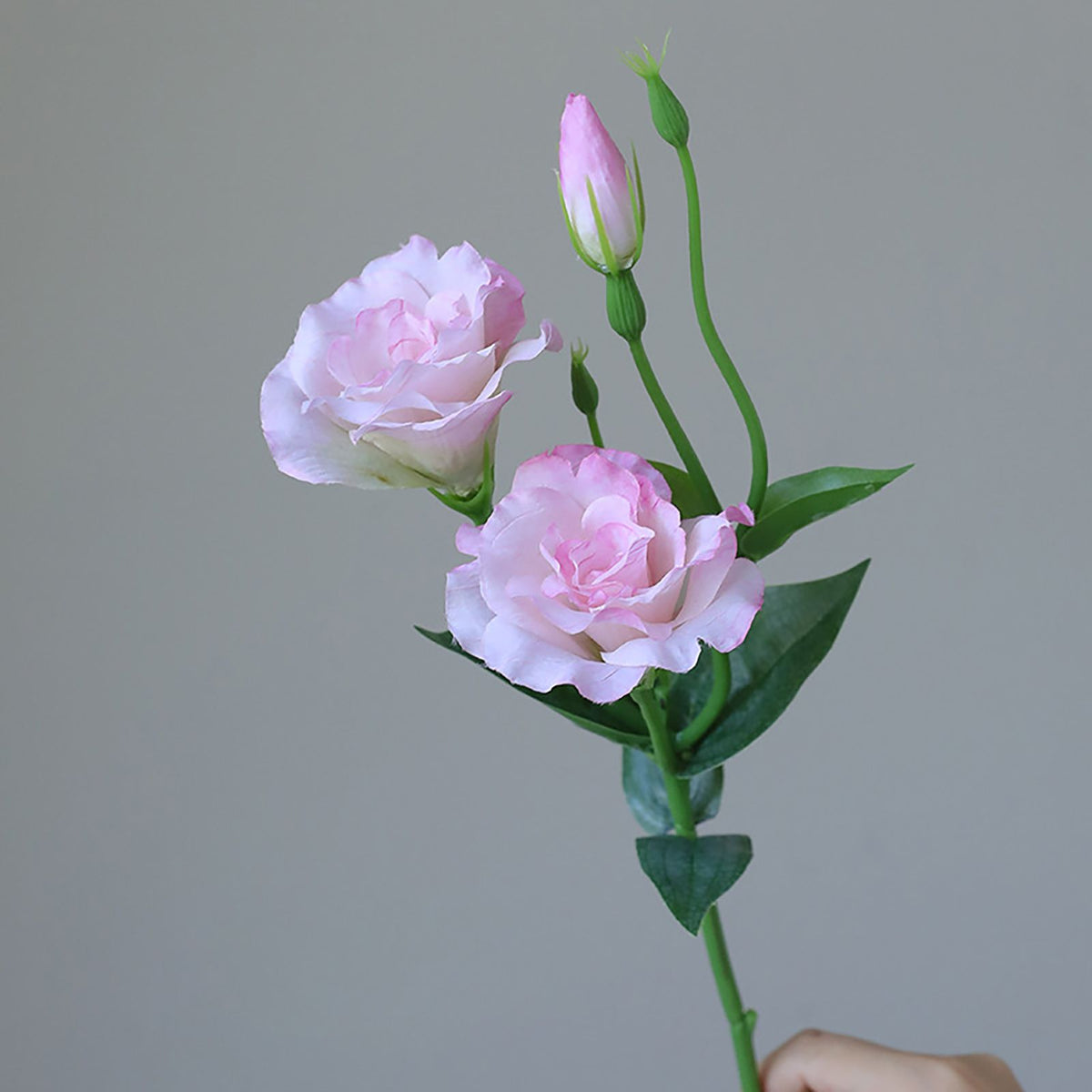 5PCS Artificial Silk Fake Eustoma Flowers Long Stem Lifelike Flowers for Wedding Party Home Decor Pink