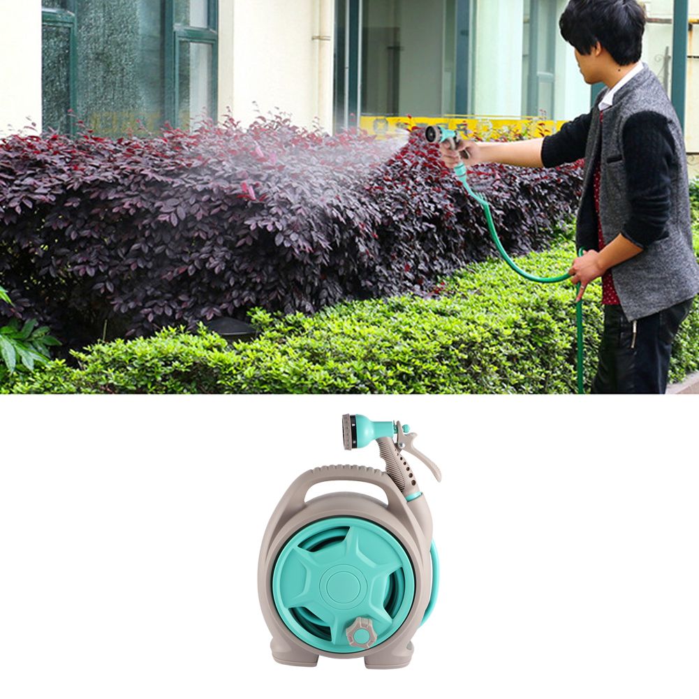 Hose Cart Water Pipe Reel Rack with High Pressure Garden Hose Sprayer Watering Accessories
