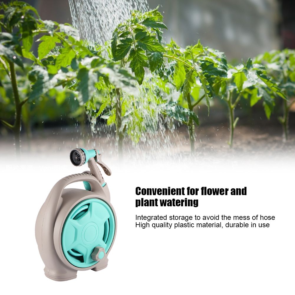 Hose Cart Water Pipe Reel Rack with High Pressure Garden Hose Sprayer Watering Accessories