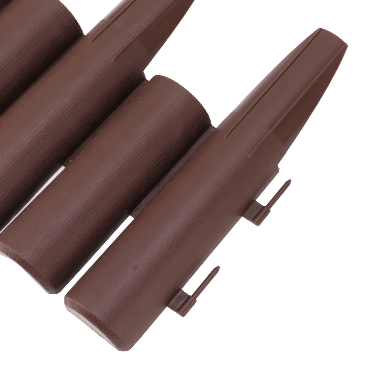 10 PCS Staggered Short Fence PP Easy To Install Brown Short Fence Edging for Balcony Flower Bed