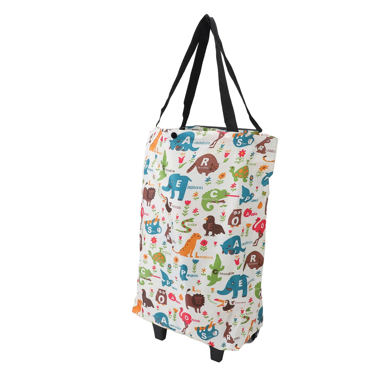 Foldable Shopping Cart for Groceries with Wheels 360 Degree Rolling Swivel Grocery Cart Oxford Fabric Elephant