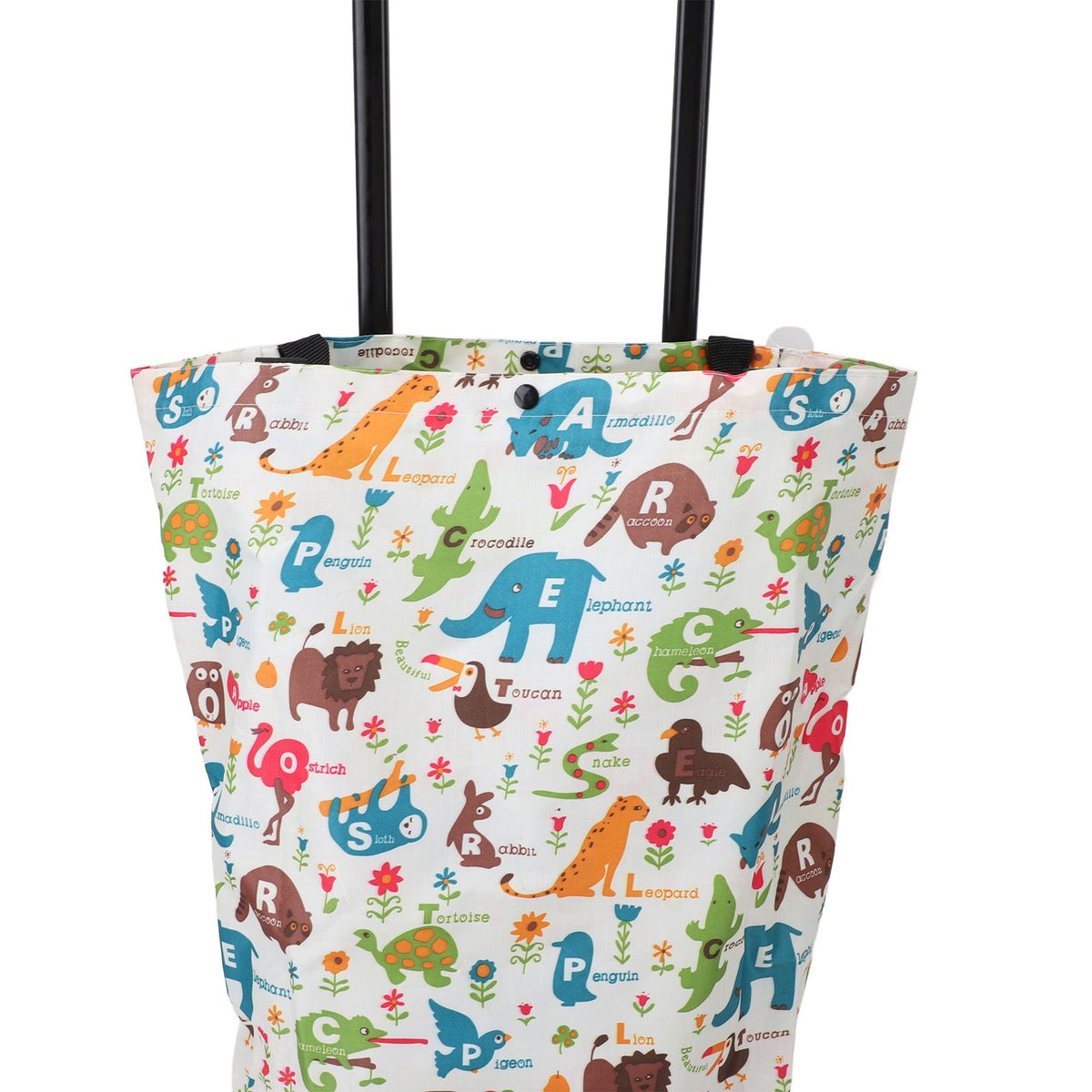 Foldable Shopping Cart for Groceries with Wheels 360 Degree Rolling Swivel Grocery Cart Oxford Fabric Elephant