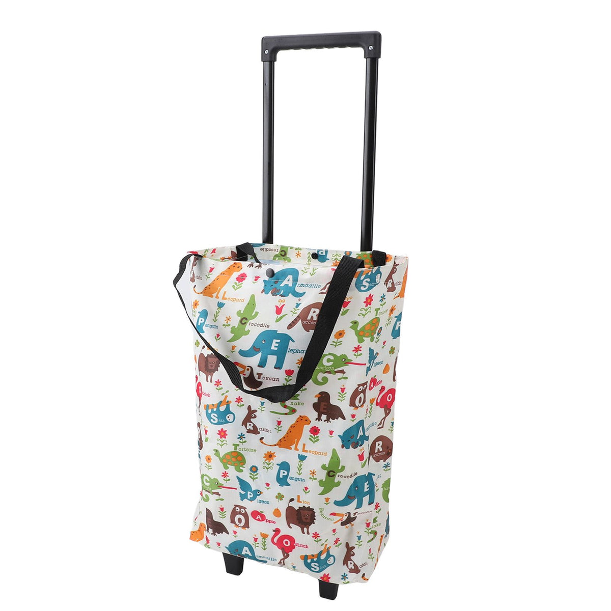 Foldable Shopping Cart for Groceries with Wheels 360 Degree Rolling Swivel Grocery Cart Oxford Fabric Elephant
