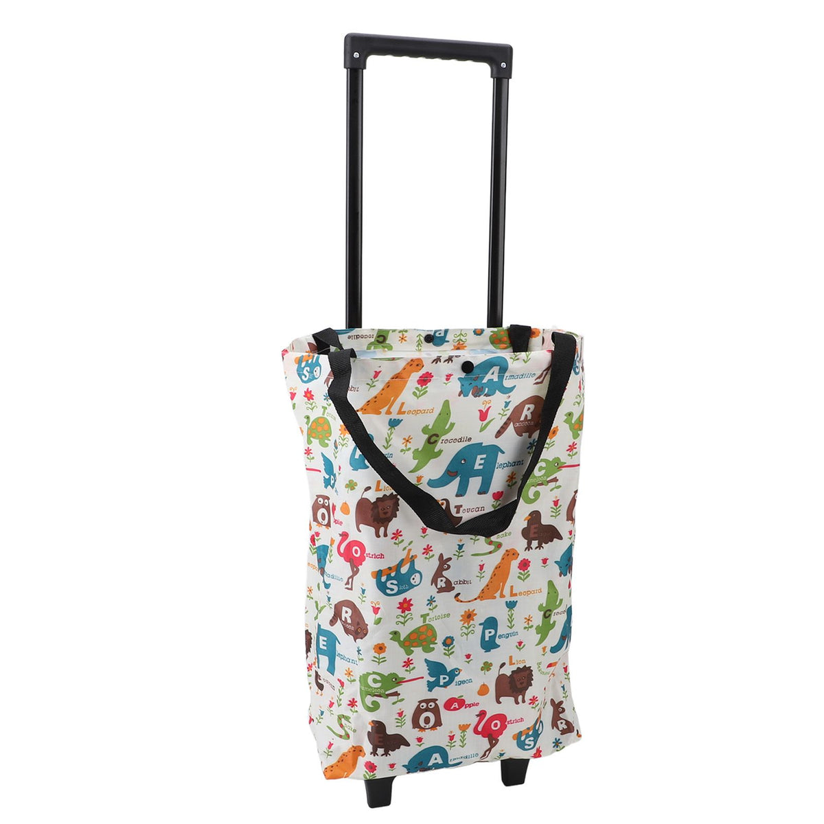 Foldable Shopping Cart for Groceries with Wheels 360 Degree Rolling Swivel Grocery Cart Oxford Fabric Elephant
