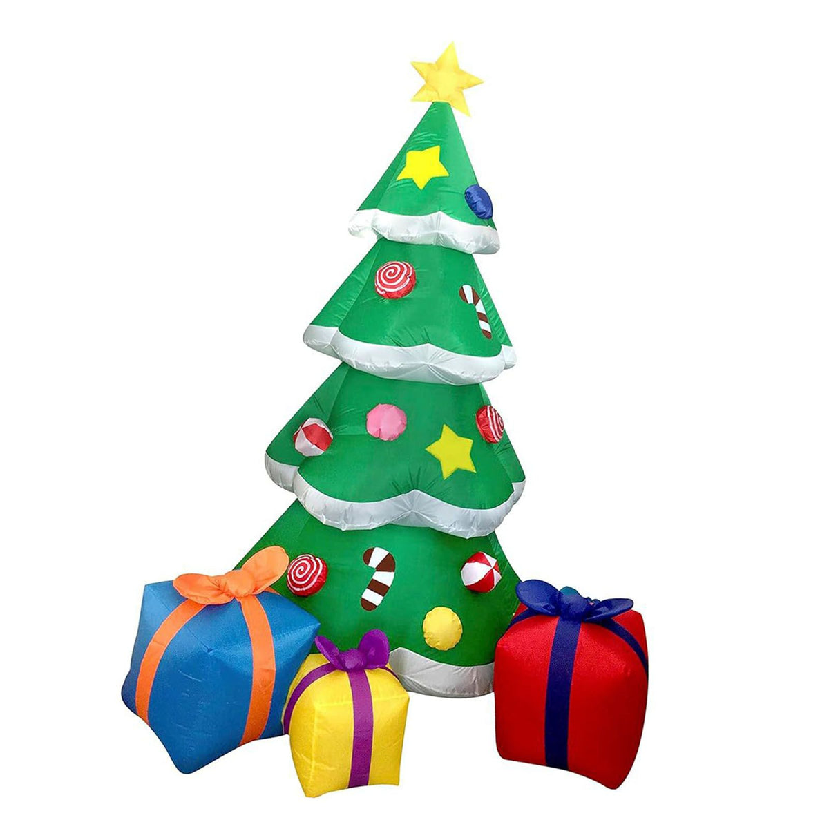 Inflatable Xmas Tree with LED Light Quick Inflation Soft Warm Lighting Blow Up Xmas Tree Holiday Decor