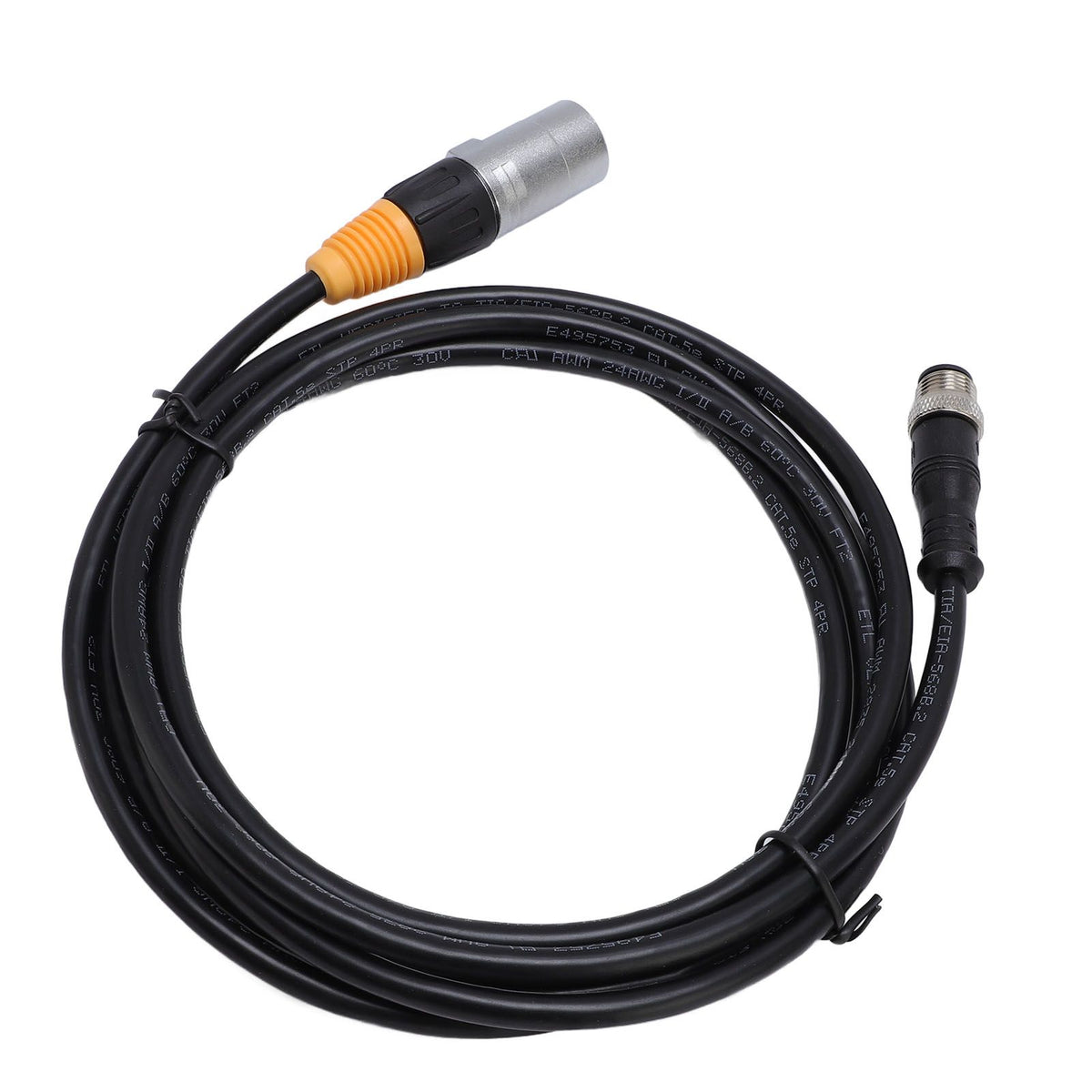 M12 RJ45 Ethernet Cable Water Resistant RJ45 to M12 5P Male Shielded Connector Cable Adapter for Industrial Automation 5m/16.4ft