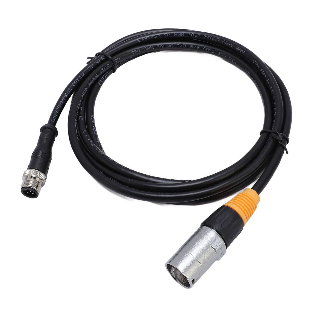 M12 RJ45 Ethernet Cable Water Resistant RJ45 to M12 5P Male Shielded Connector Cable Adapter for Industrial Automation 5m/16.4ft