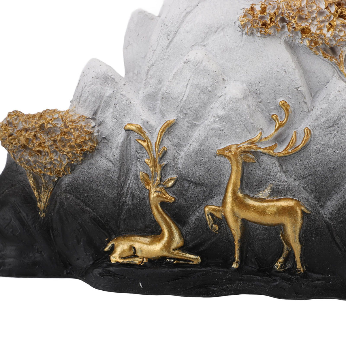 Resin Sitting Standing Deer Statues Reindeer Figurines Ornaments Mountain Rockery Sculpture for Home Office Living Room TV Cabinet Decoration White Black