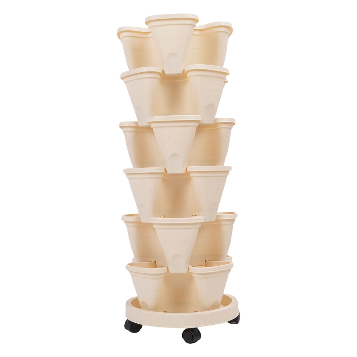 Stackable Flower Pot Multi Layer Waterproofing Space Saving Stable Vertical Garden Planter for Home Balcony
