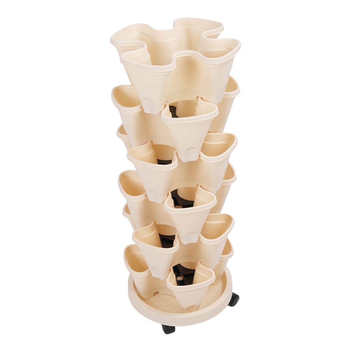 Stackable Flower Pot Multi Layer Waterproofing Space Saving Stable Vertical Garden Planter for Home Balcony