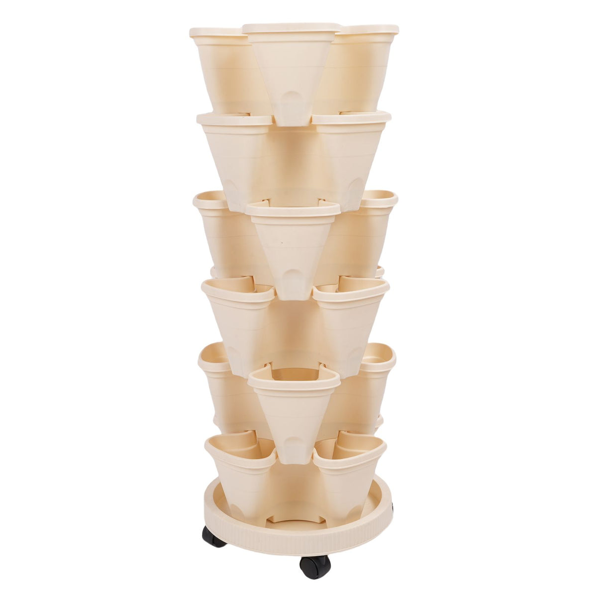Stackable Flower Pot Multi Layer Waterproofing Space Saving Stable Vertical Garden Planter for Home Balcony