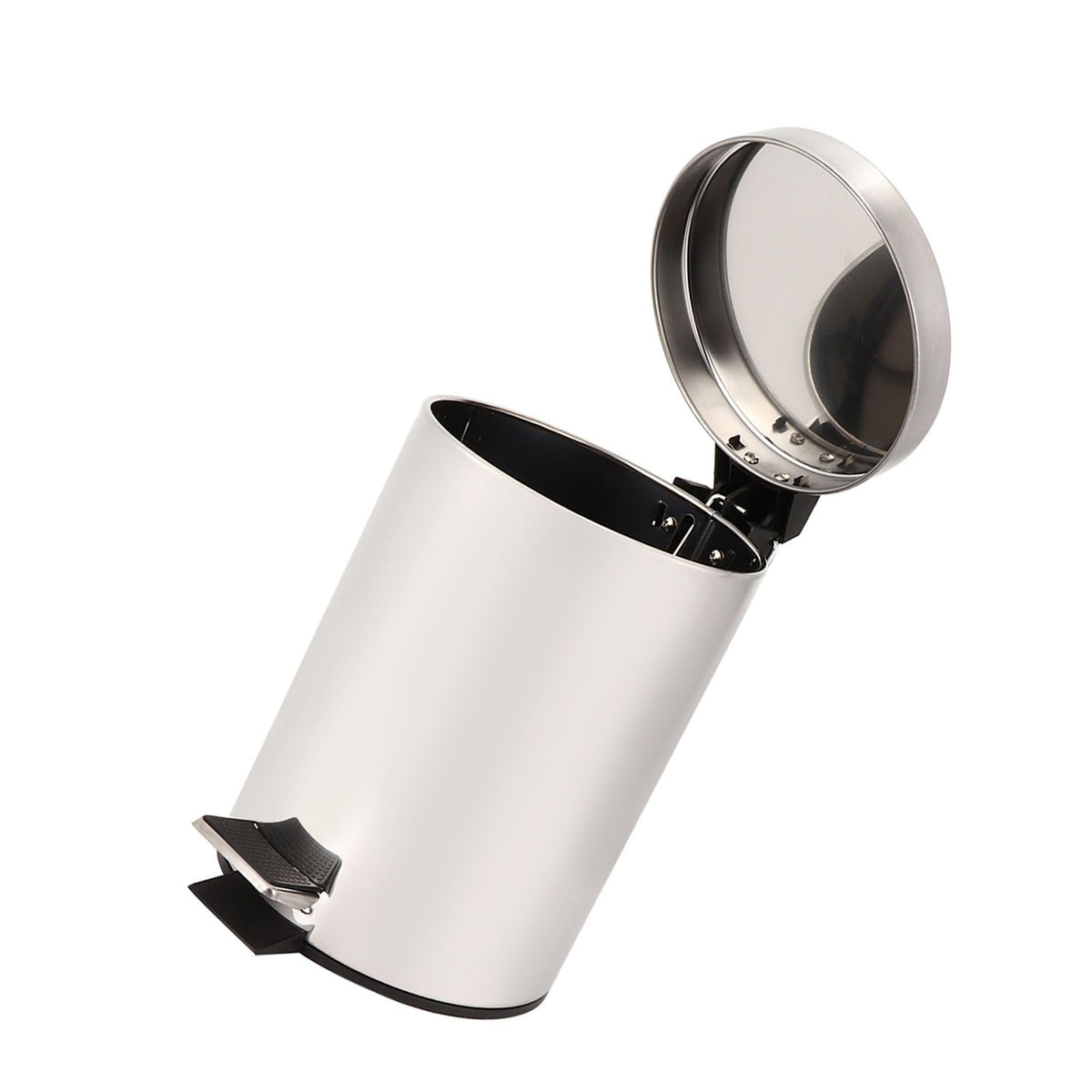 3L Household Stainless Steel Step Pedal Trash Can Dustbin Rubbish Garbage Bin Container