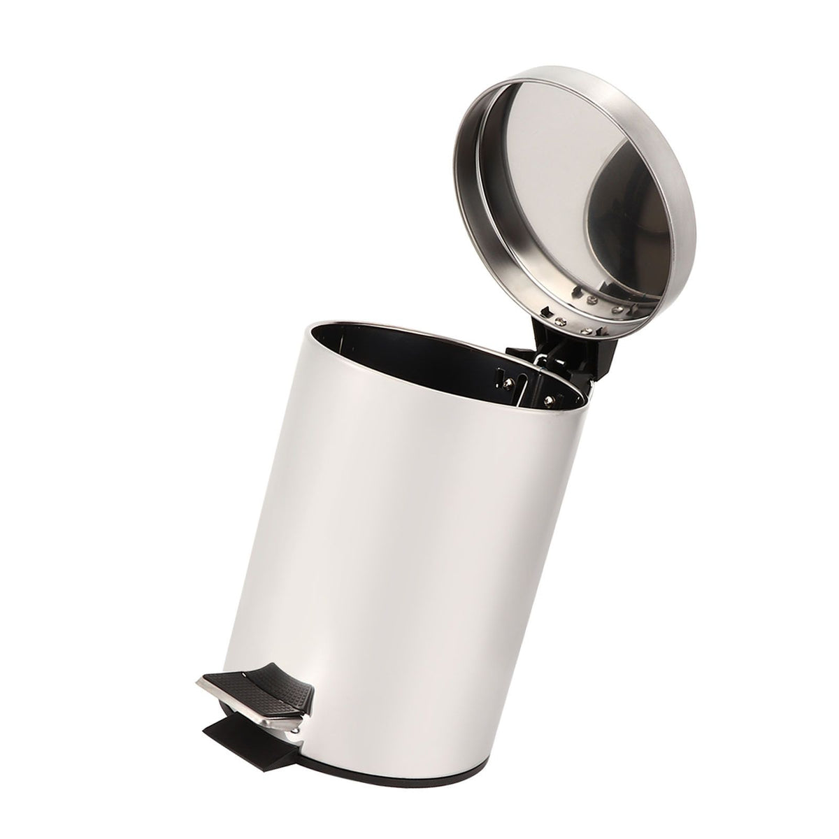 3L Household Stainless Steel Step Pedal Trash Can Dustbin Rubbish Garbage Bin Container