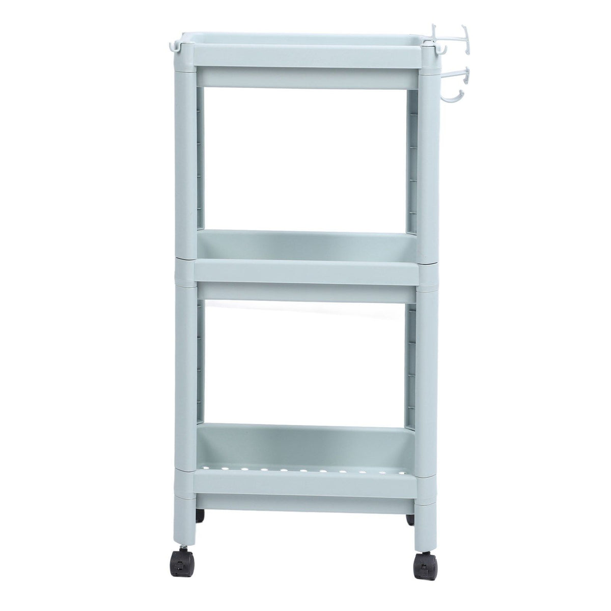 Bathroom Floor Storage Shelf Bathroom Storage Open Shelf Unit Freestanding Corner Rack Shelves Storage Rack Nordic Blue 3 Tier (with Wheels)