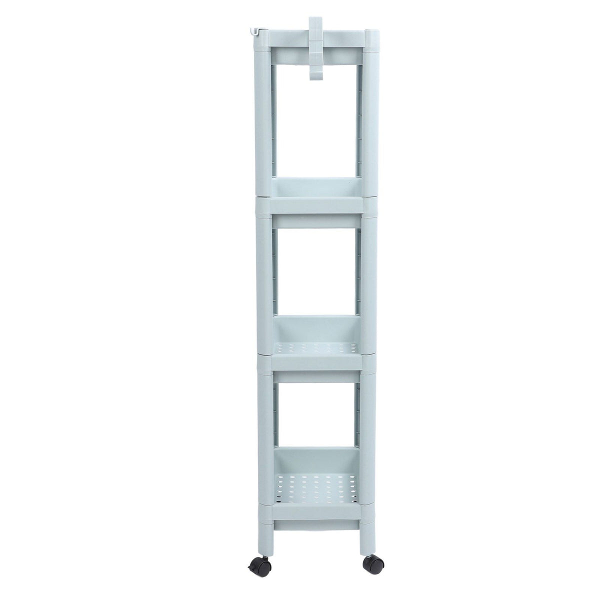 Bathroom Floor Storage Shelf Bathroom Storage Open Shelf Unit Freestanding Corner Rack Shelves Storage Rack Nordic Blue 4 Tier (with Wheels)