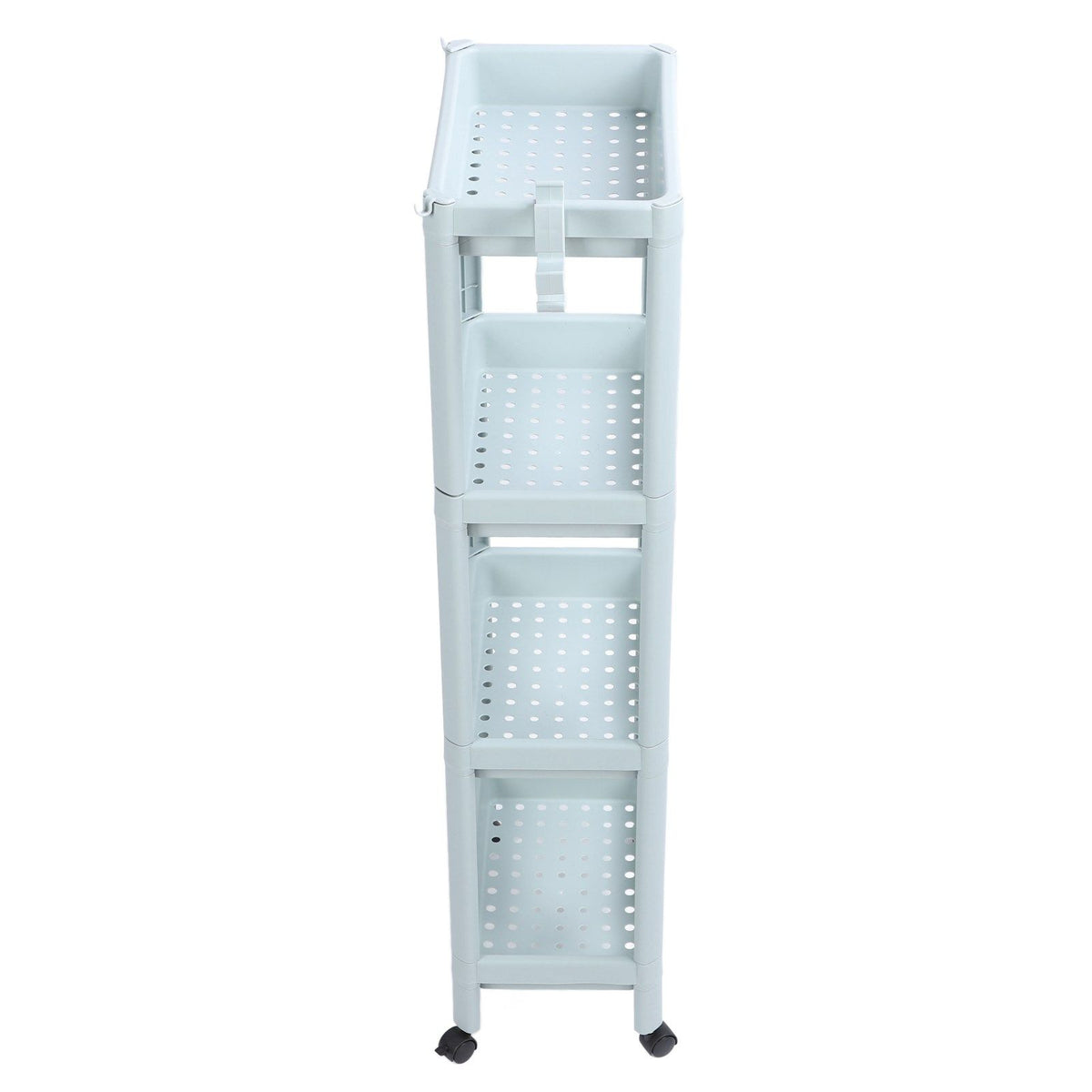 Bathroom Floor Storage Shelf Bathroom Storage Open Shelf Unit Freestanding Corner Rack Shelves Storage Rack Nordic Blue 4 Tier (with Wheels)