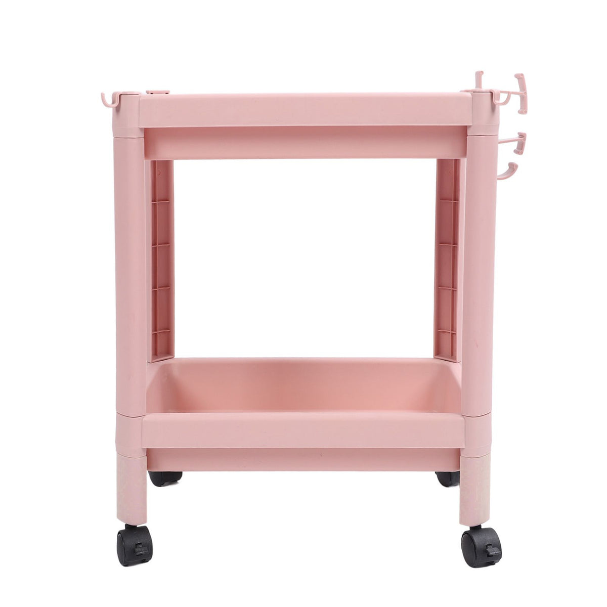 Bathroom Floor Storage Shelf Multi Layer Stable Durable Standing Shelf Unit Freestanding Corner Rack Shelves Pink 2 Layers (with Wheels)