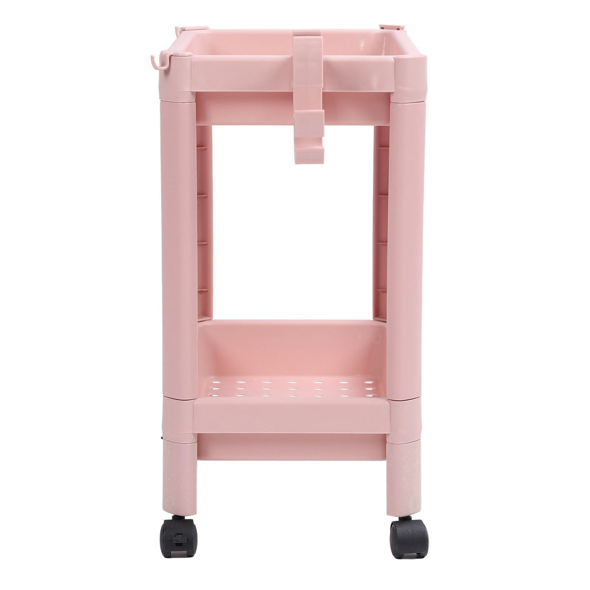 Bathroom Floor Storage Shelf Multi Layer Stable Durable Standing Shelf Unit Freestanding Corner Rack Shelves Pink 2 Layers (with Wheels)