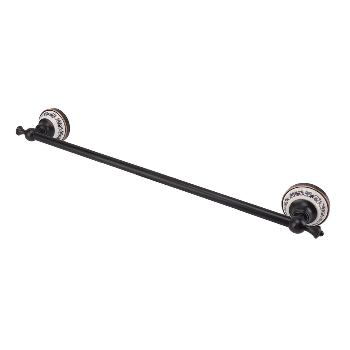 Towel Bar European Style Single Rod Hanging Bath Towel Holder Copper Towel Rack for Bathroom Toilets Dark Bronze