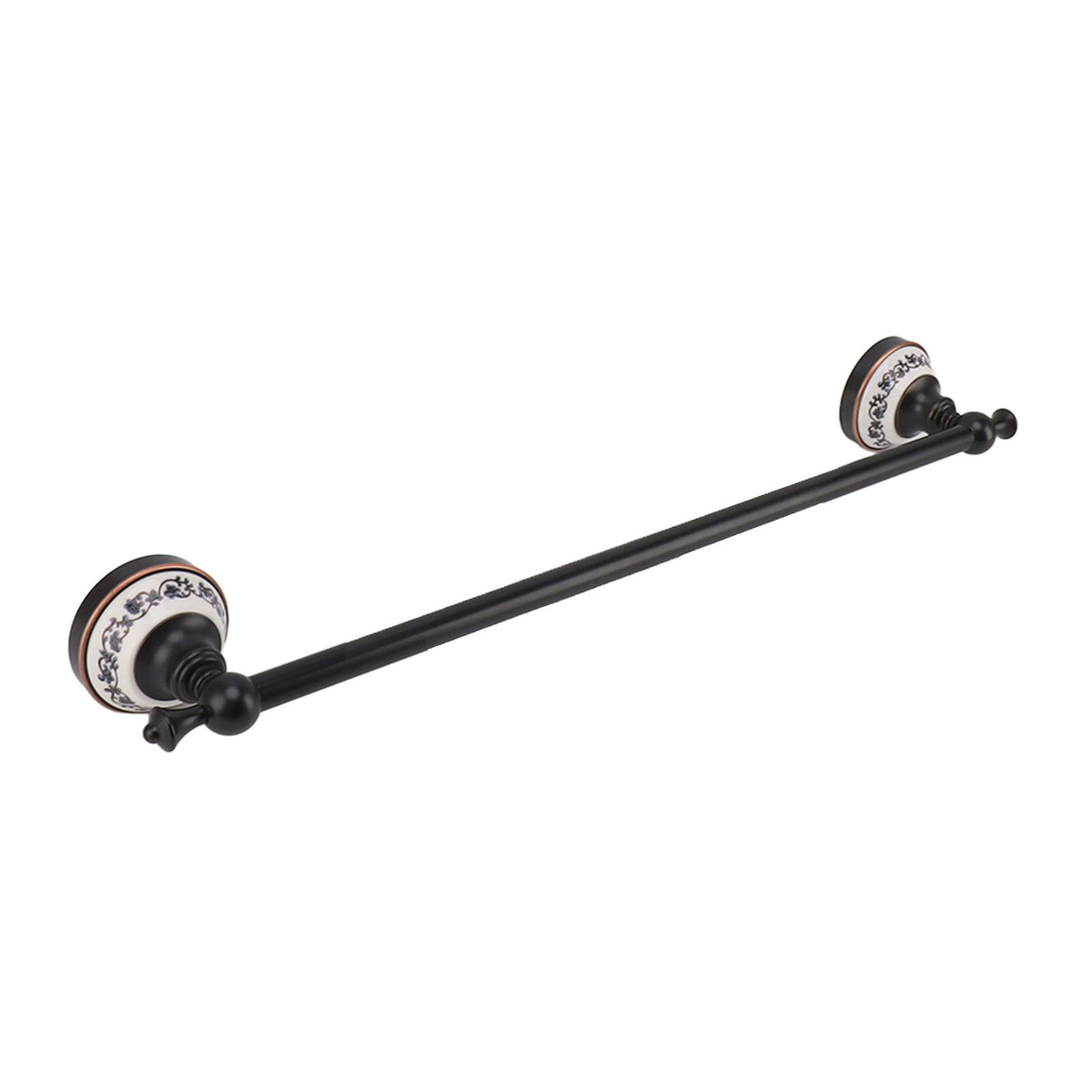 Towel Bar European Style Single Rod Hanging Bath Towel Holder Copper Towel Rack for Bathroom Toilets Dark Bronze